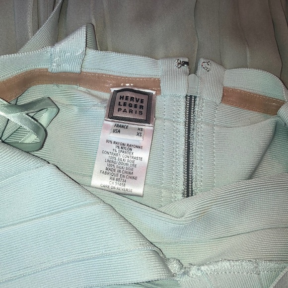 XS Herve Leger Mint Green Bandage Formal Dress - Picture 4 of 8